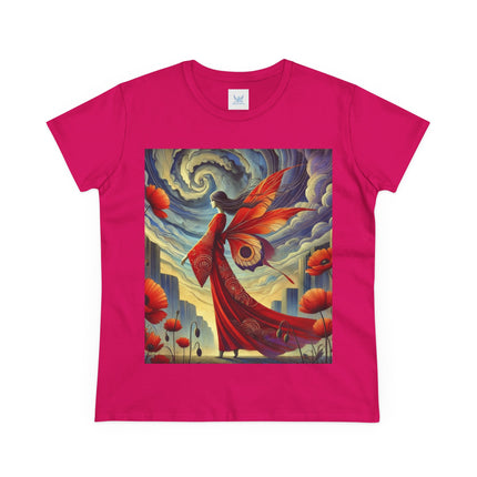 The Poppy Fairy in the Wind Cotton Tee