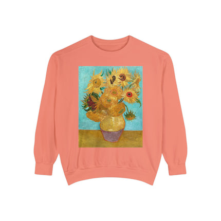Vase with Twelve Sunflowers by Vincent Van Gogh Unisex Garment-Dyed Sweatshirt