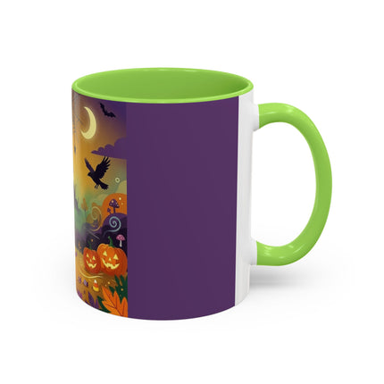 🌙🎃 The Scarecrow Of Haunted Hollow Colorful Mug – Whimsical Halloween Mystery