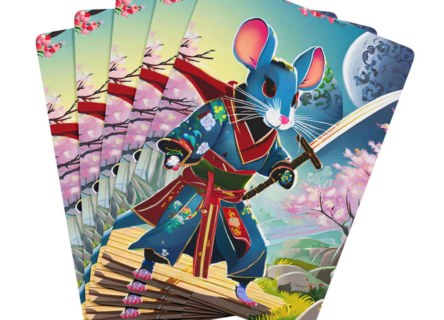 Cyber Samurai Rat Playing Cards
