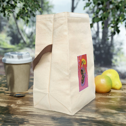 Enchanting Geisha Canvas Lunch Bag With Strap