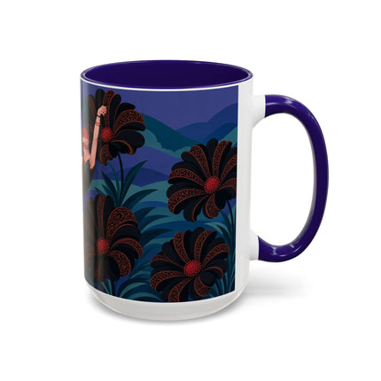 🖤🌺 The Midnight Floral Acrobat Colorful Mug – Art Deco Fashion Whimsy
