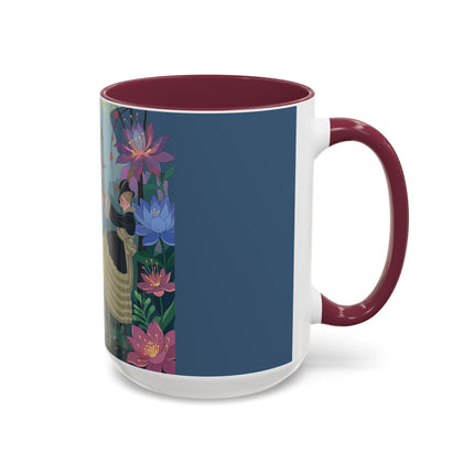 The Ladies And The Enchanted Macaw Colorful Mugs – Art Deco Botanical Elegance