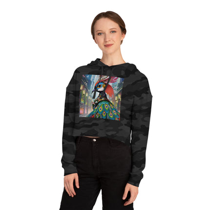Techno Plumes Cropped Hooded Sweatshirt