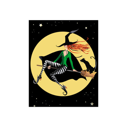 A Witch’s Moonlit Flight Fine Art Posters