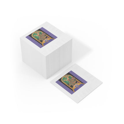 October & Opal, Tourmaline Zodiac White Coined Napkins