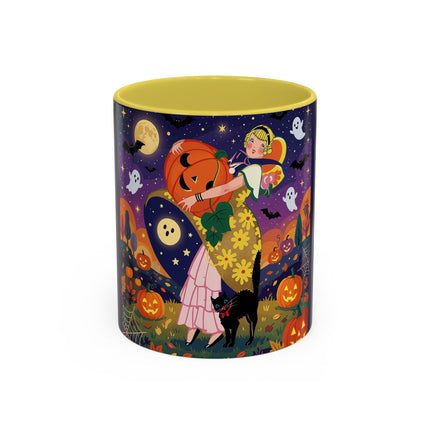 🎃🐈‍⬛ The Pumpkin Moon Embrace Colorful Mug – Whimsical Halloween Charm
