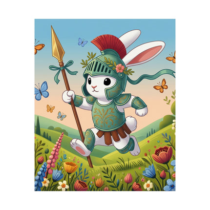 🐇⚔️ Rabbit Gladiator Matte Vertical Poster – Courage, Adventure & Meadow Heroics