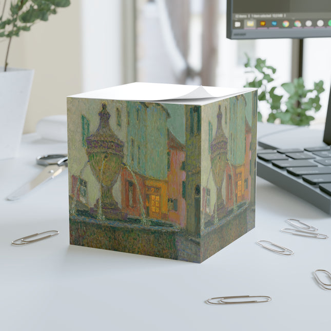La Fontaine, Saint-Paul De Vence by Henri Le Sidaner Note Cube