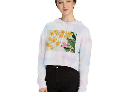 Golden Bow Orchid by Tanigami Kônan Women’s Cropped Hooded Sweatshirt