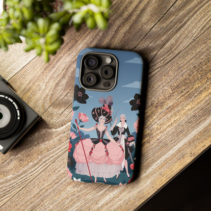 🌹🎭 The Rose Masquerade Promenade Phone Case – Art Deco Floral Elegance