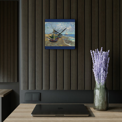 Fishing Boats by Vincent Van Gogh Acrylic Wall Clock, Round & Square