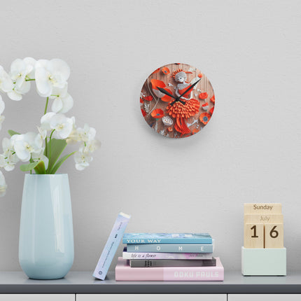 Poppy Fairy Acrylic Wall Clock, Round and Square
