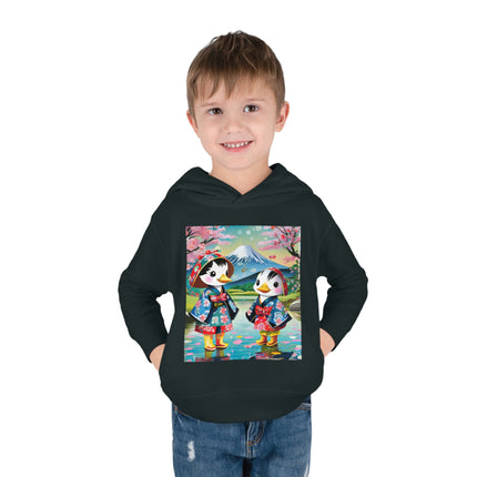 Rainy Day Ducks Toddler Pullover Fleece Hoodie