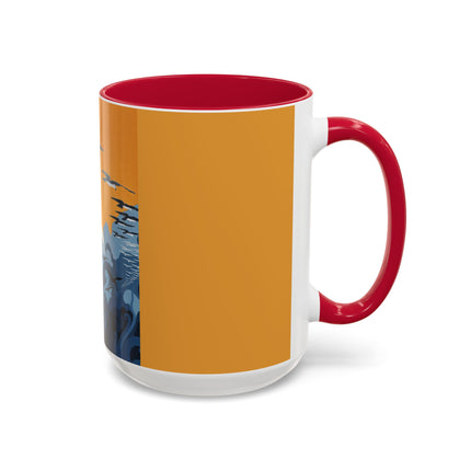 Falcon Mistress Colorful Mugs – Art Deco Majesty & Mythic Freedom