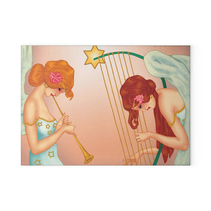 Heavenly Angel Duet Glass Cutting Board