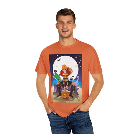 Moonlit Pirate Halloween Unisex Garment-Dyed T-shirt