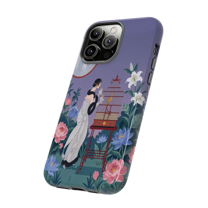 🌸🐦 The Lady Of The Garden Birdcage Phone Case – Art Deco Floral Elegance