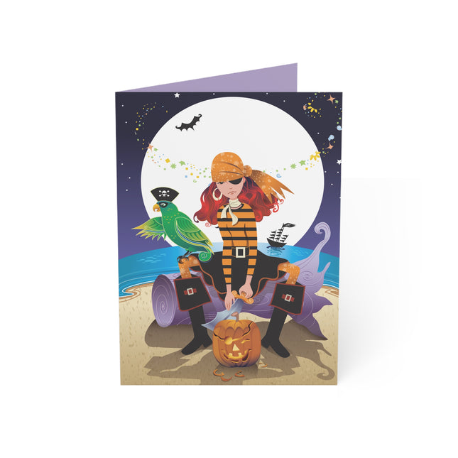 Moonlit Pirate Halloween Greeting Cards (1, 10, 30, and 50pcs)