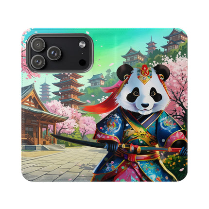 🦊⚔️ Cyberpunk Panda Samurai Flip Case – Futuristic Honor & Kitsune Spirit