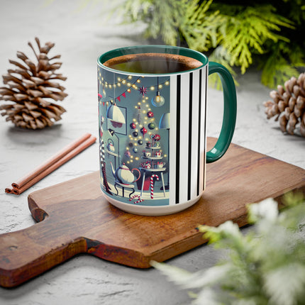 Whimsical Christmas Tea Party Colorful Mugs (11oz, 15oz)