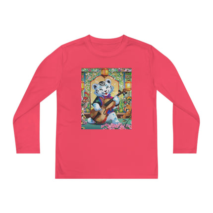 Melodies of the Snow Lion Cub Youth Long Sleeve Competitor Tee – Musical Magic & Enchanted Adventure