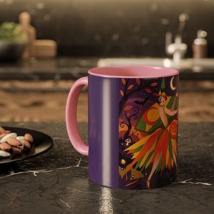 🎃🧙 The Witch Of Jack-O'-Lantern Hollow Colorful Mug – Whimsical Halloween Charm
