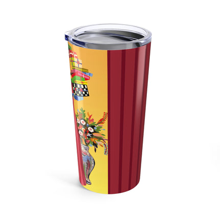 Elegant Holiday Woman with Gifts Tumbler 20oz
