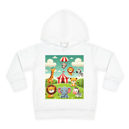 Whimsical Circus Friends Toddler Pullover Fleece Hoodie