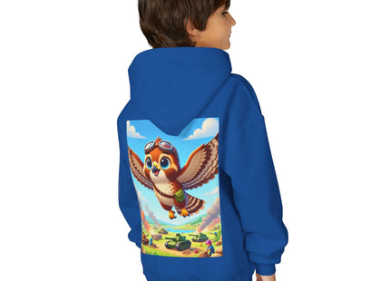 Red-Tailed Hawk in Battle Youth Heavy Blend Hooded Sweatshirt