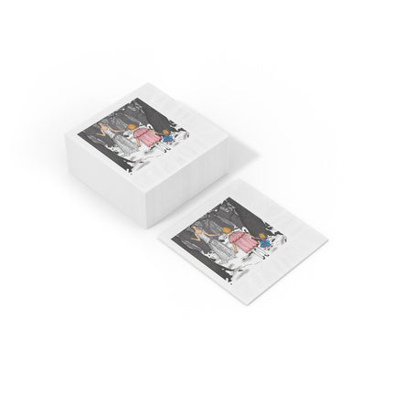 Fairy Tale Elegance White Coined Napkins