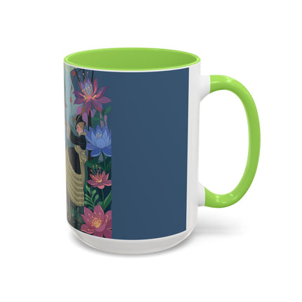 The Ladies And The Enchanted Macaw Colorful Mugs – Art Deco Botanical Elegance