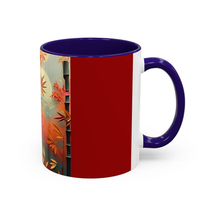 Red Panda at an Autumn Bamboo Grove Colorful Mugs (11oz, 15oz)