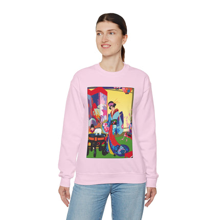 A Timeless Journey by Umberto Brunelleschi Heavy Blend™ Crewneck Sweatshirt