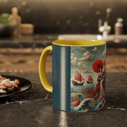 Ladies by the Quiet Sea Colorful Mugs (11oz, 15oz)