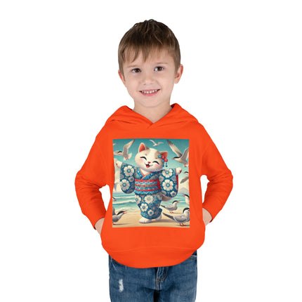 Geisha Kitten by the Seaside Toddler Pullover Fleece Hoodie
