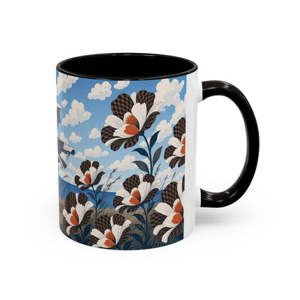 🌊🌼 The Windswept Seaside Promenade Colorful Mug – Art Deco Coastal Elegance