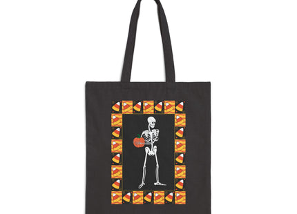 Candy Corn Skeleton Cotton Canvas Tote Bag