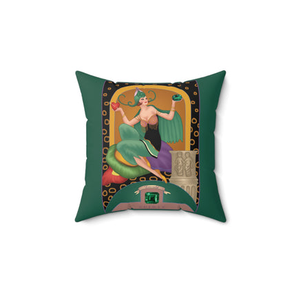 May & Emerald (from the Gem Series) by Sofia Chiostri Spun Polyester Square Pillow