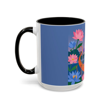 The Lady Of The Lotus Voyage Colorful Mugs – Art Deco Botanical Elegance