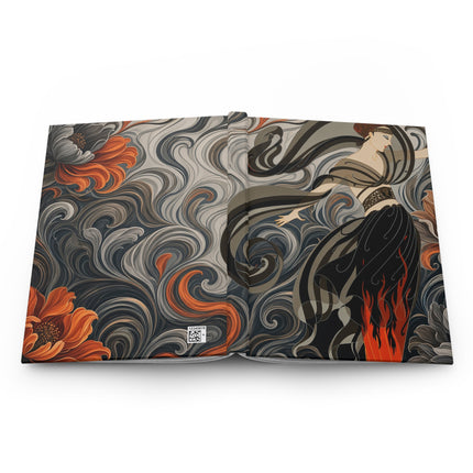 🔥🖤 The Lady Of The Midnight Flame Garden Hardcover Journal – Art Deco Floral Drama