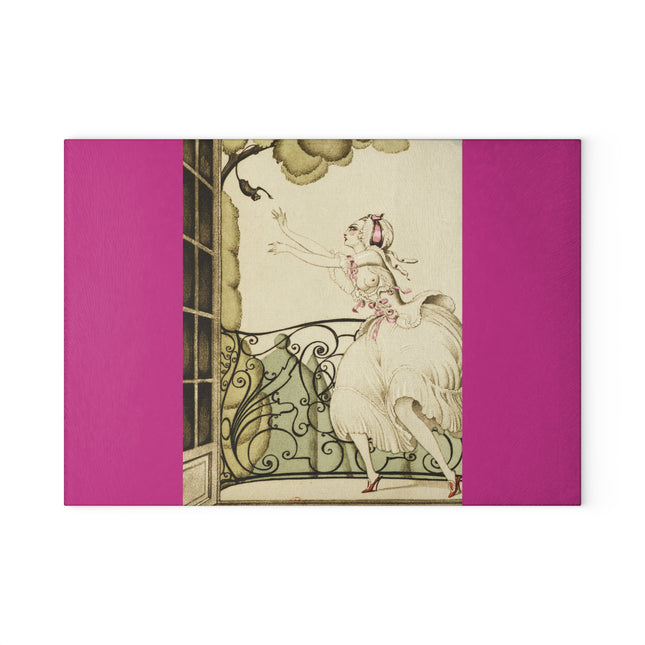 Sur talons rouges (On Red Heels) pl 02 by Gerda Wegener Glass Cutting Board
