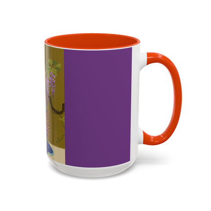 Wisteria Elegance Colorful Mug (11oz, 15oz) – Floral Beauty, Kimono Art & Timeless Grace