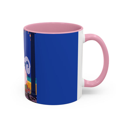 The Moonlit Promenade Colorful Mug (11oz, 15oz) – Blush Elegance, Coastal Romance & Art Deco Style