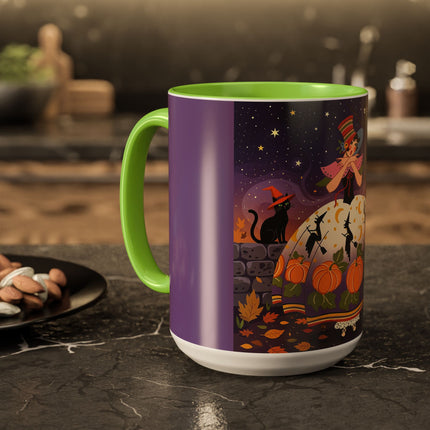 🎃🌙 The Pumpkin Moon Dress Colorful Mug – Whimsical Halloween Fashion
