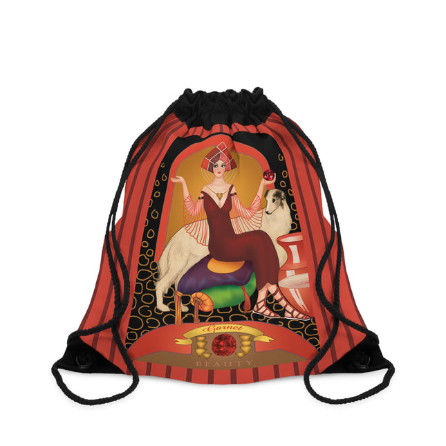 January & Garnet Zodiac Drawstring Bag