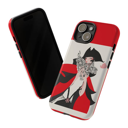Crimson Masquerade Phone Case – Dramatic Grace & Bold Elegance