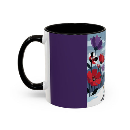 🎿❄️ The Winter Flower Skier Colorful Mug – Art Deco Alpine Fantasy