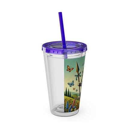 Rabbit Gladiator Sunsplash Tumbler with Straw, 16oz
