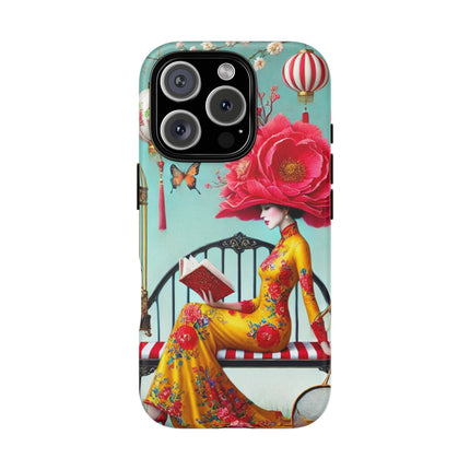 Reading In A Painted Garden Phone Cases